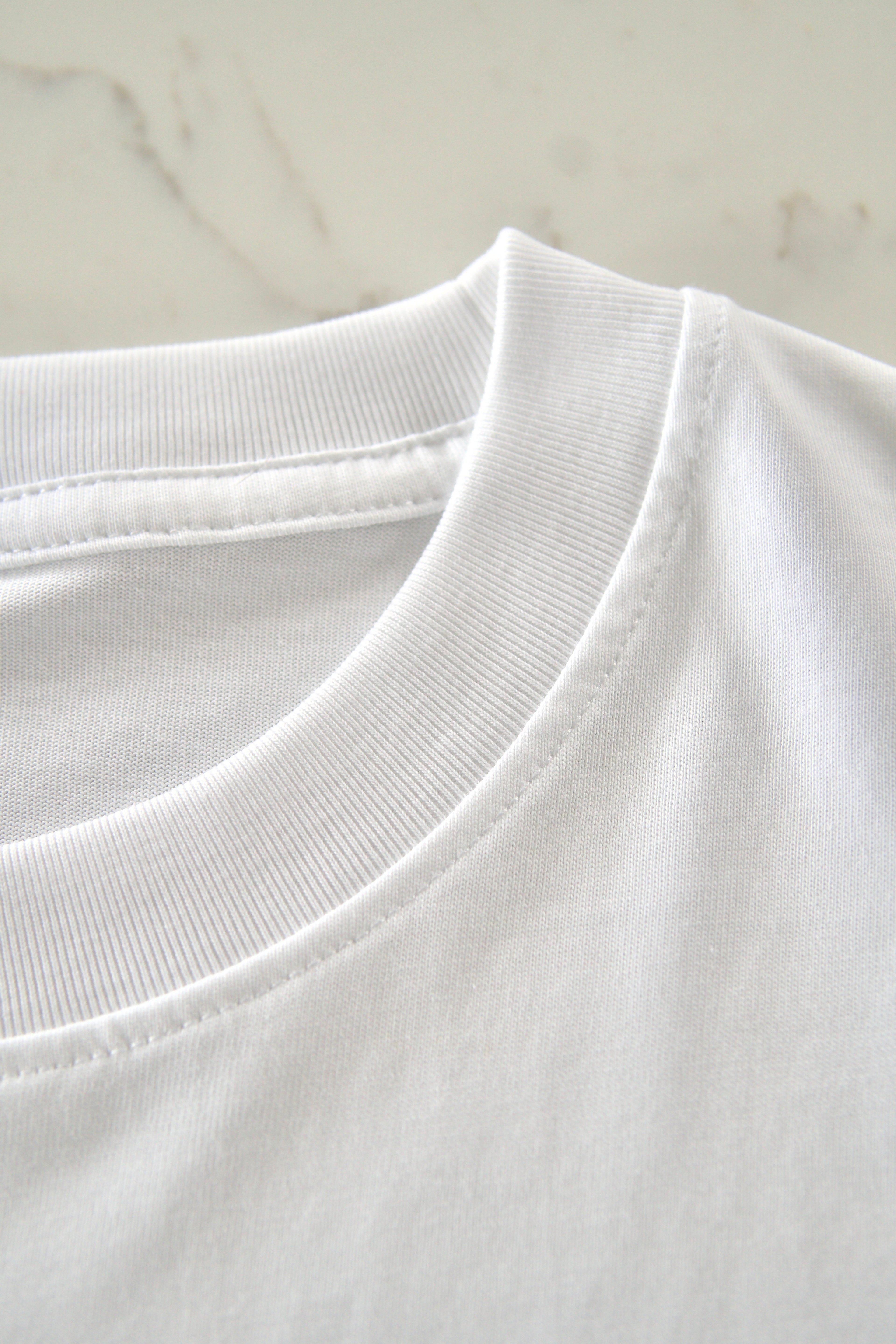 Close-up of a white shirt collar on a light gray background