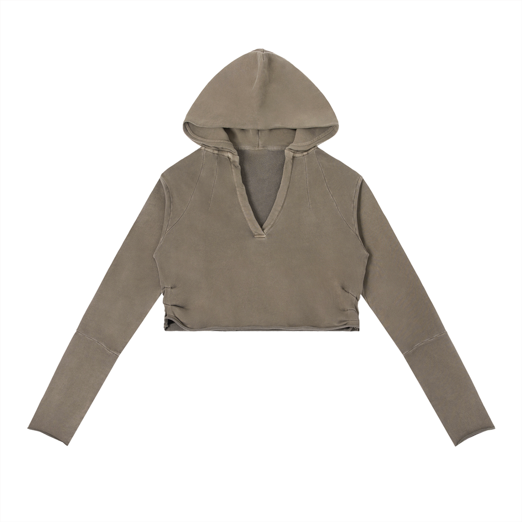 Raw-Edge The Gleam Hooded Crop | Talk Dragons To Me